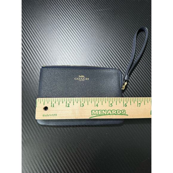 Coach Mini Card Holder Wristlet New w Inserts Navy Blue Leather - Picture 8 of 9